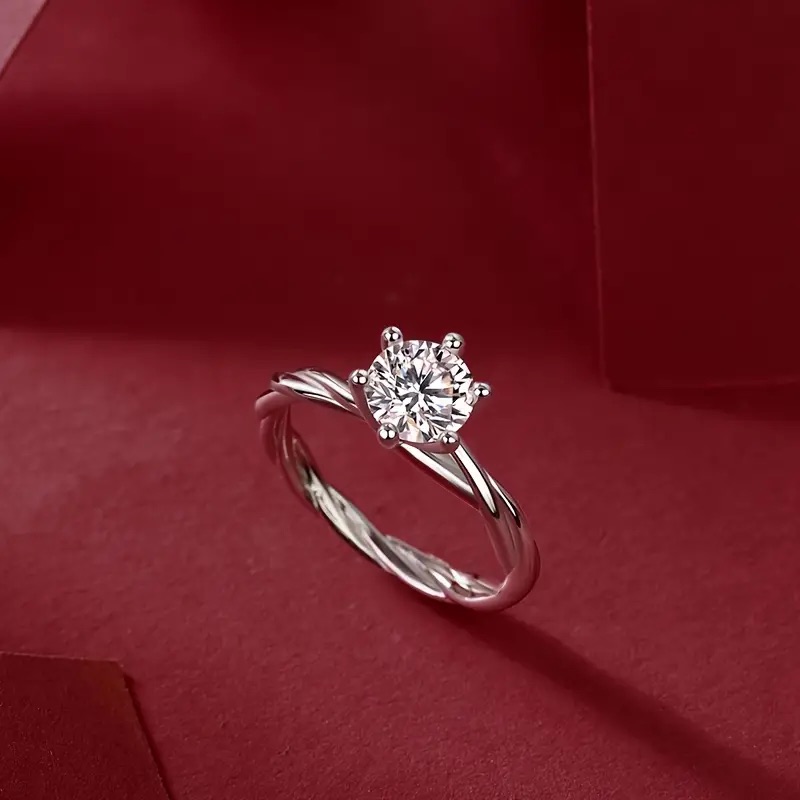 Certified 1 Ct Diamond Ring Lab Created Moissanite Diamond